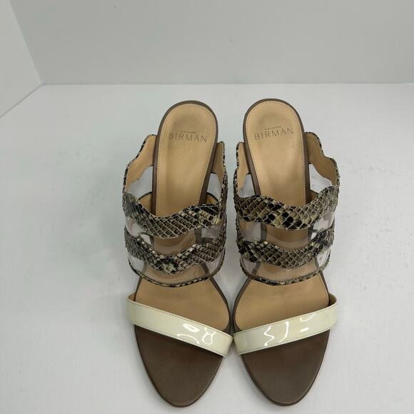 Alexandre Birman stiletto open toe slide python patent sandals size EU 40 - Picture 2 of 10